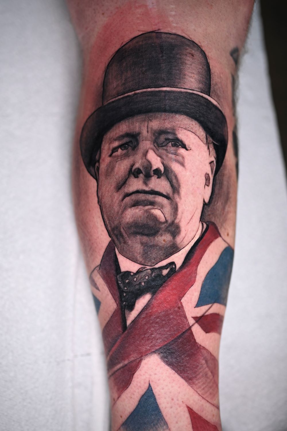 Traditional rose tattoo Glasgow old-school style